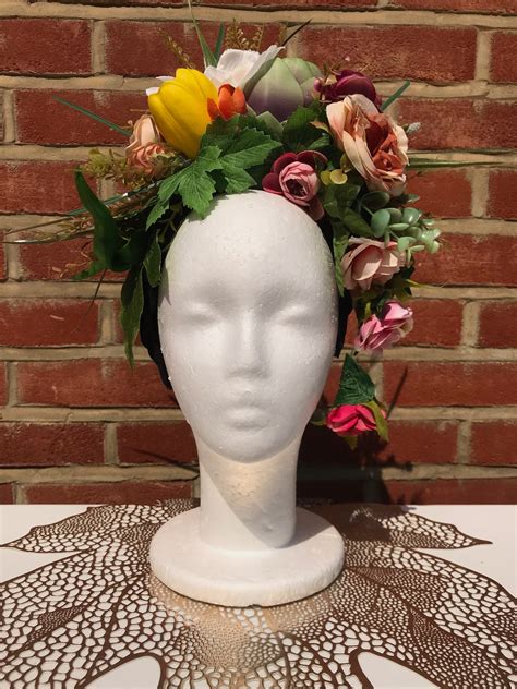 Flower Garden Headband Floral Headband Festival Headdress Etsy
