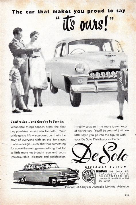 1954 Desoto Diplomat Custom Sedan Chrysler Australia Dated October 1955