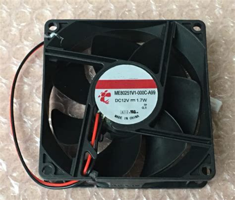 Amazon Com ME80251V1 000C A99 12V 1 7W 80X80X25MM 2 Wire Cooling Fan
