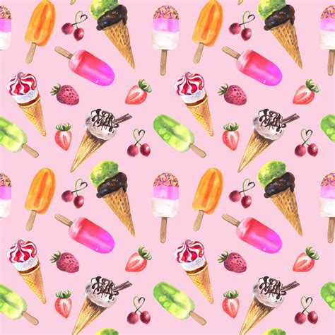 Wallpaper Texture Pattern Food Pink Background Ice Cream