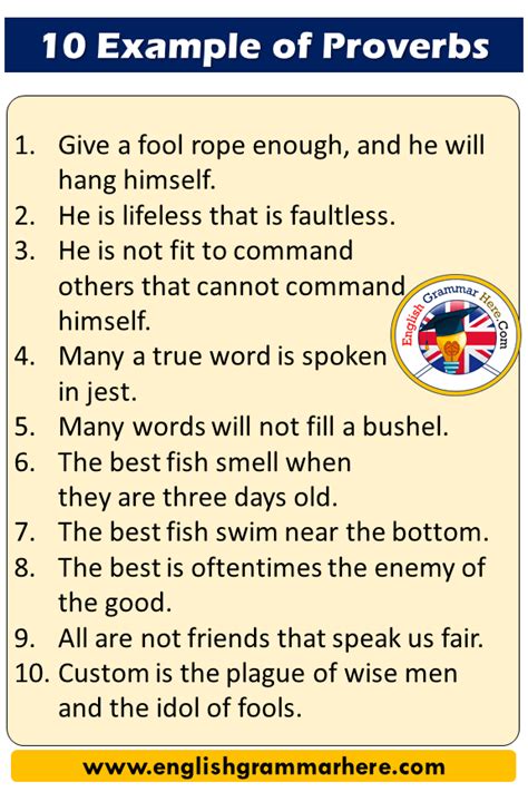 10 Example Of Proverbs In English English Grammar Here Proverbs English Proverbs Examples