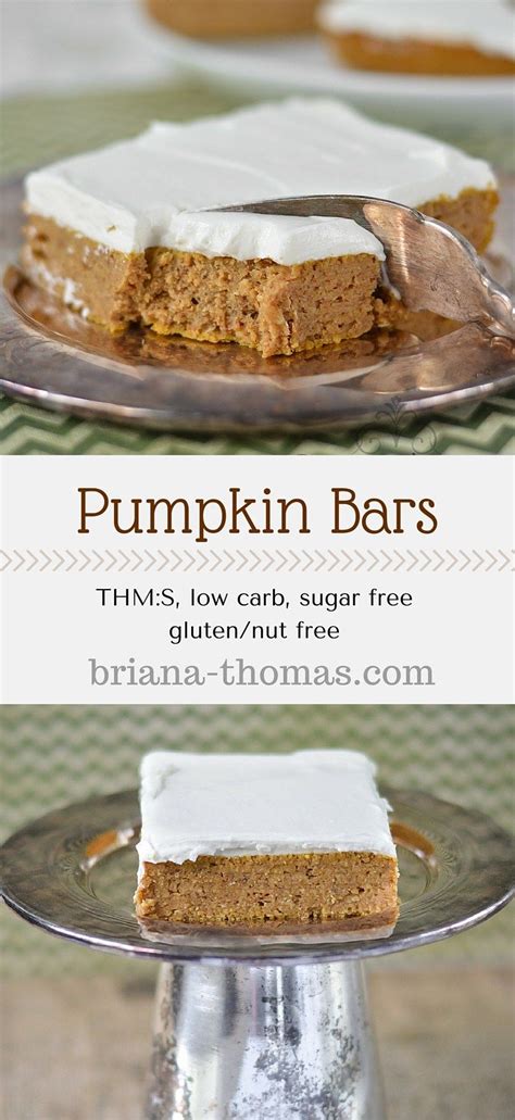 This recipe is sure to be a hit with anyone, regardless of dietary preference or age. Pumpkin Bars | Recipe | Low carb sweets, Sugar free ...