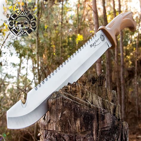 Raptor Survival Machete Knife Heavy Duty Full Tang With Belt Sheath