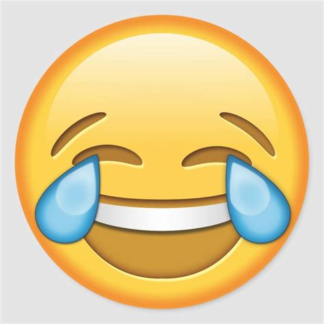 Funny Emoji Glossy Round Sticker Zazzle Laughing Emoji Funny Emoji