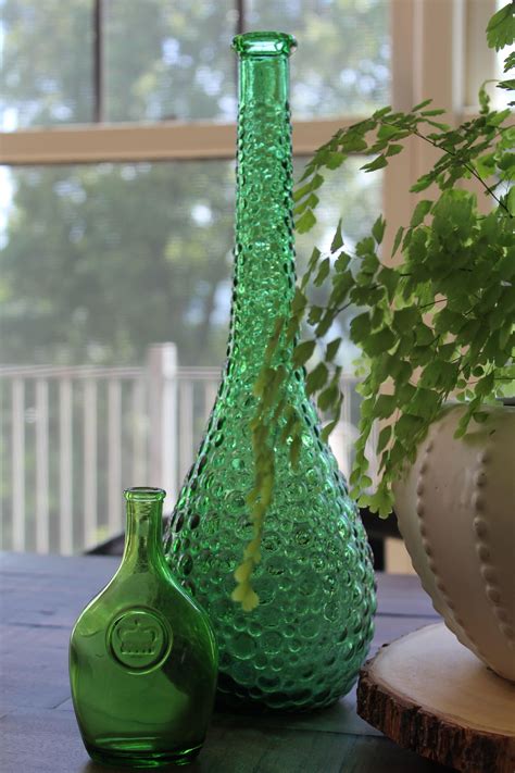 Green Bubble Glass Vase Etsy Bubble Glass Green Bubble Vase