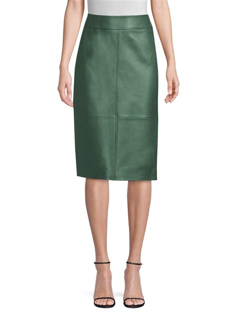 Boss By Hugo Boss Selrita Leather Pencil Skirt In Green Lyst