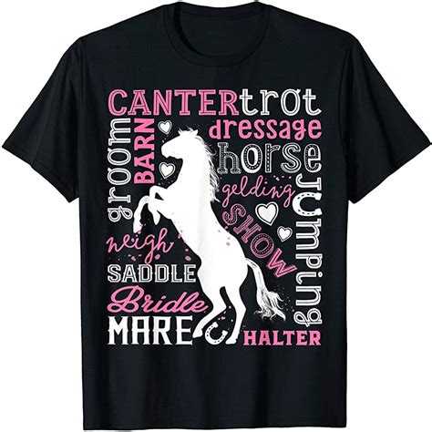 Horse T Shirt For Girls Women Ts Horses Horseback Riding T Shirt