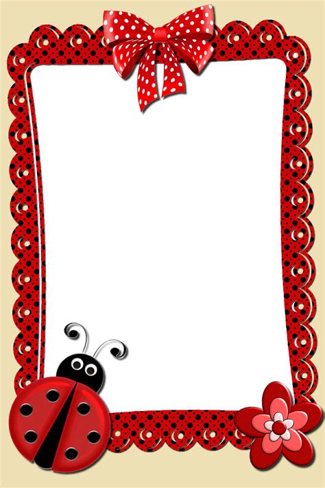 Ladybug Frame Ladybug 2 Ladybug Birthday Borders For Paper Clip Art