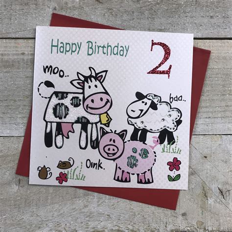 Buy White Cotton Cards Cow Happy Handmade Nd Birthday Card Gla Online At Desertcart India