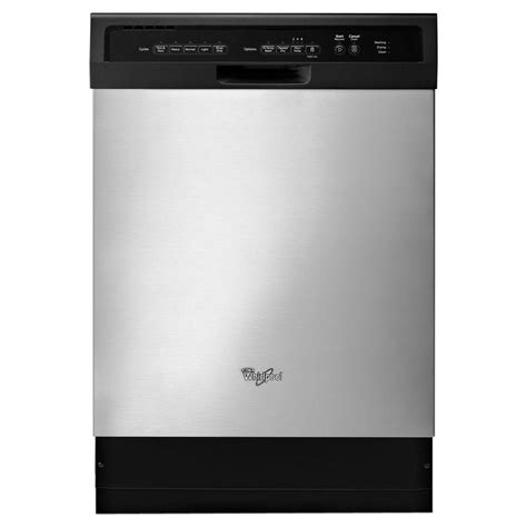 Whirlpool 24 In Front Control Built In Tall Tub Dishwasher In Stainless Steel With Stainless