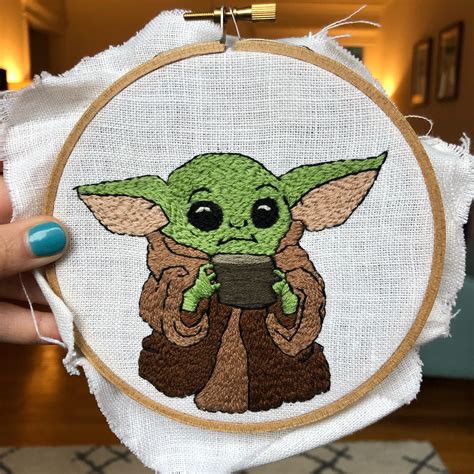 Movie Wallpaper Baby Yoda Embroidery