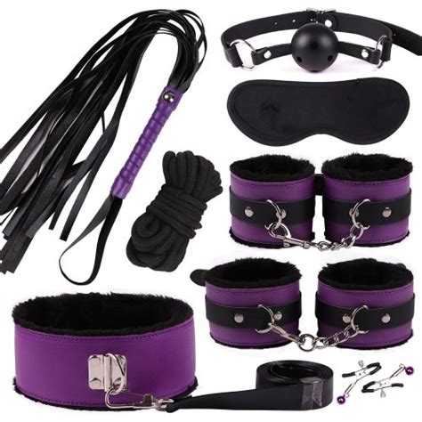 Sexy Adjustable PU Leather Plush Handcuff Ankle Cuff Pcs Restraints Bondage Sex Toy