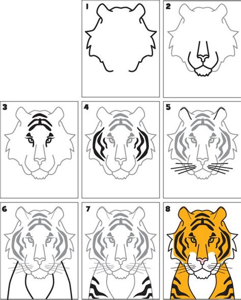 How To Draw A Tiger Tiger Malen Regenwald Tiere Zeichen Lernen Tiger