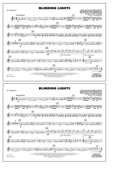 Blinding Lights Alto Sax Free Music Sheet