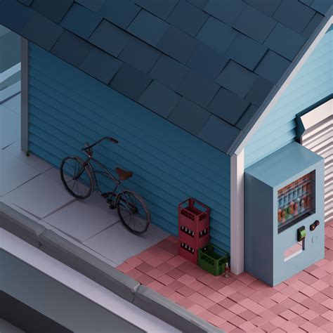 A House In Japan Low Poly 3d Behance