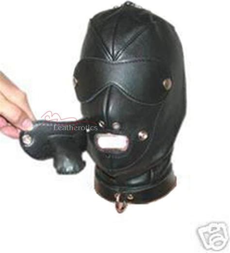 Slave Leather Bondage Mask Leather Bdsm Slave Hood Gag