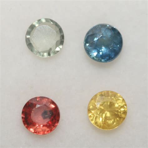 157 Ct Multicolor Sapphire Lot Faceted Round 4mm4pcs Sku326