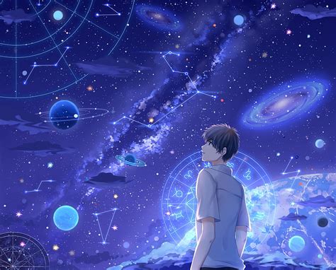 Night Sky Galaxy Anime Blue Wallpaper Iphone11papers Com Iphone11