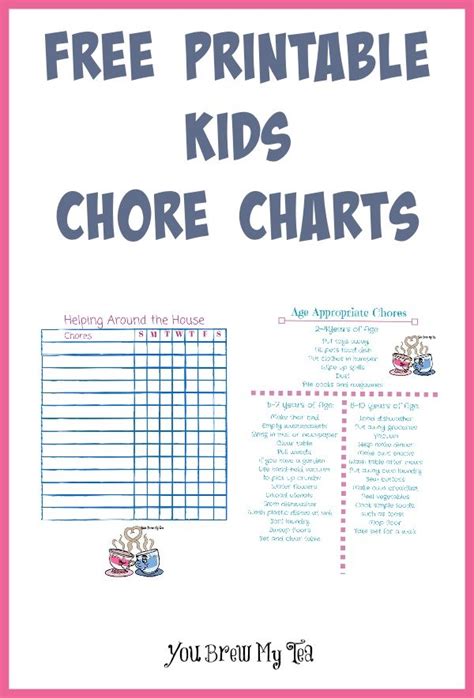Free Printable Kids Chore Charts