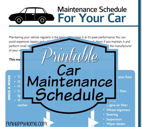 Car Maintenance Schedules And A Printable Car Maintenance Checklist