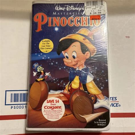Pinocchio Walt Disney Vhs Masterpiece Collection Factory Sealed 999