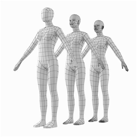 3d Model Female Base Mesh Natural Proportions In A Pose Vr Ar Low