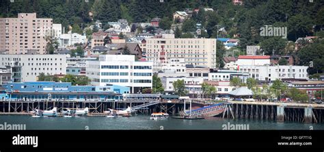 The Panoramic View Of Juneau Downtown Alaska Stock Photo Alamy