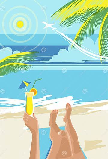 hello summer summer holidays and tropical vacation posters or greeting card beach seashore
