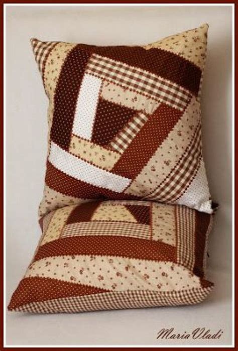 Check spelling or type a new query. Brown crazy log cabin block cushion pillows #quilting # ...