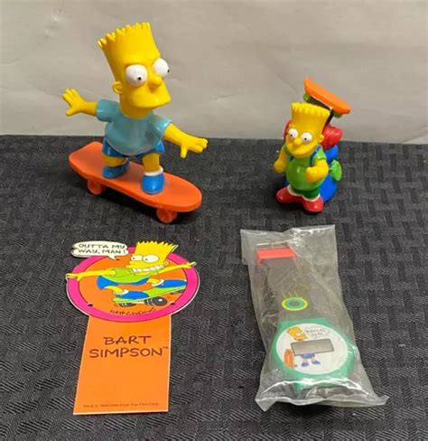 Simpsons Bart Simpson Vinyl Pvc 1990 Skateboard Figure Watch Bookmark