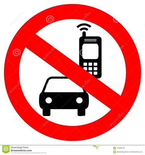 No Cell Phones While Driving Cartoon Vector