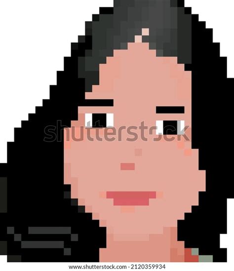 Pixel Art Cute Girl Illustration Longhaired Stock Vector Royalty Free