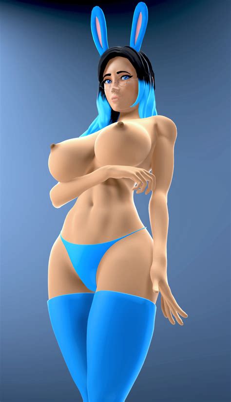 Rule 34 4k Areolae Arm Under Breasts Black Hair Blue Eyes Blue Hair Blue Panties Breasts Out