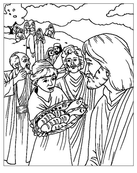 Loaves and fishes online coloring page. Feeding 5,000 #1 Coloring Page (With images) | Sunday ...