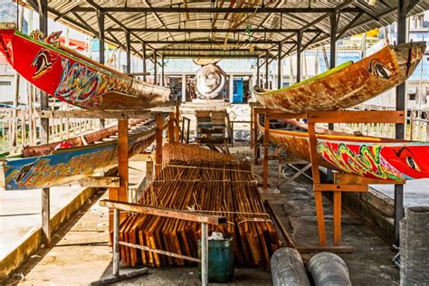 Canoes Typical Of The Village Of Koh Panyee Thailand Stock Photo