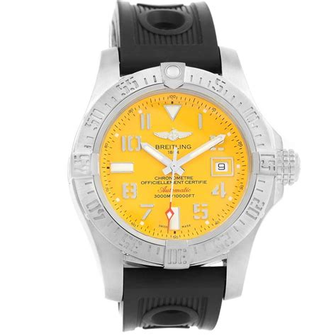 Breitling Aeromarine Avenger Ii Seawolf Yellow Dial Mens Watch A17331