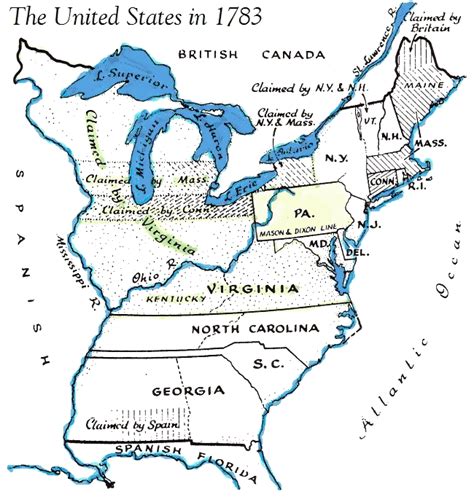 Map United States In 1783 Charts And Maps Pinterest
