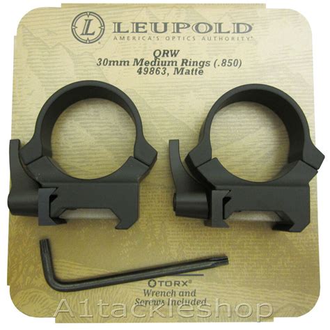 Leupold 30mm QRW Quick Release Mount Rifle Scope Rings Weaver Or