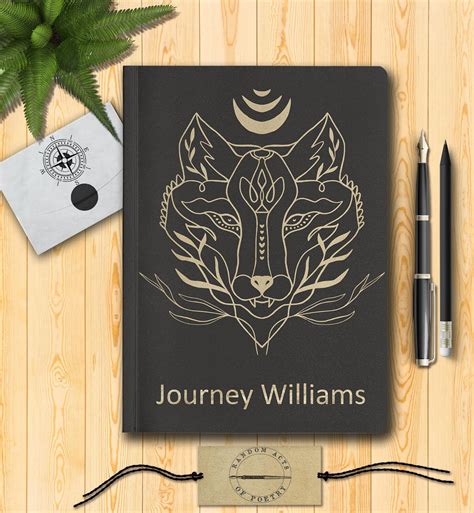 personalized notebook wolf journal customized spiritual t etsy