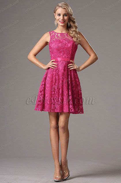 Sleeveless Hot Pink Party Dress Bridesmaid Dress X07152612 Edressit