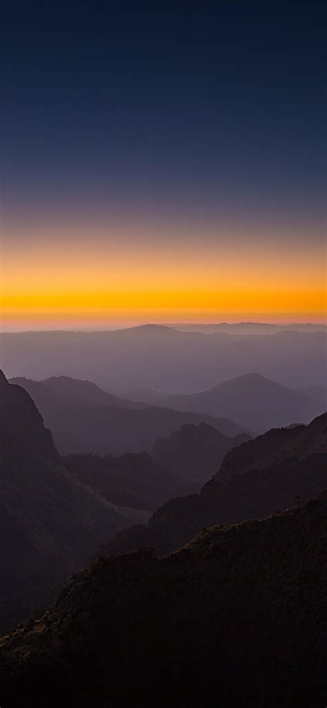 Sunset Mountain Hills Clean Sky Summit 1125x2436 Wallpaper