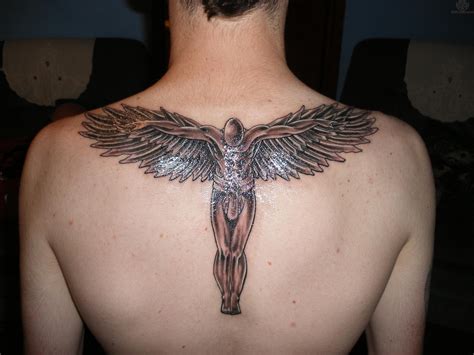 Back Male Angel Tattoo Design For Men