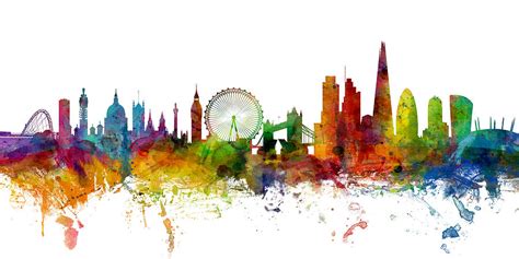 London England Skyline Panoramic Digital Art By Michael Tompsett Fine