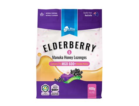 Elderberry Manuka Honey Lozenges TrueBlue