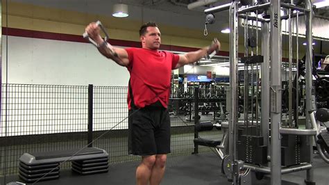 Internal cable shoulder rotation is a gym work out exercise that targets shoulders and also involves abs. Cable Crossover Side Shoulder Raise - YouTube