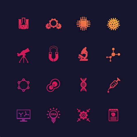 Science Laboratory Research Lab Icons Set 4332623 Vector Art At Vecteezy