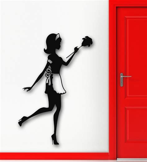 Wall Sticker Vinyl Decal Housekeeper Sexy Girl Maid Cleaner Coolest