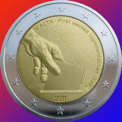 Naissance prince charles version relief. 2011 Malta - 2 Euro Commemorative Coin - 1 Roll