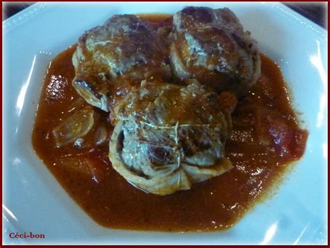 Paupiettes de boeuf à la sauce tomates