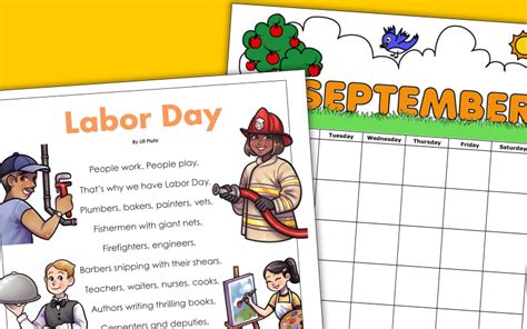Labor Day Worksheets Usa And Canada